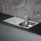 Évier et égouttoir de cuisine en acier inoxydable 860 x 500mm - Screwfix à Tourcoing Évier et égouttoir de cuisine en acier inoxydable 860 x 500mm en promo chez Screwfix Tourcoing à 63,99 €