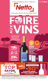 Prospectus Netto de la semaine "FOIRE AUX VINS" avec 1 pages, valide du 26/09/2024 au 14/10/2024 pour Saint-Domineuc et alentours