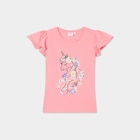 T-shirt à sequins manches volants coton rose fille - La Halle T-shirt à sequins manches volants coton rose fille à 7,99 € dans le catalogue La Halle