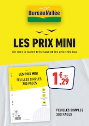 Prospectus Bureau Vallée, "LES PRIX MINI" à Tavaux et alentours, 1 page, 22/09/2026 - 31/12/2026 Catalogue Bureau Vallée "LES PRIX MINI" à Tavaux et alentours, 1 page, 22/09/2026 - 31/12/2026