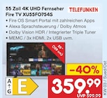 55 Zoll 4K UHD Fernseher Fire TV XU55FO754S Angebote von TELEFUNKEN bei Netto Marken-Discount Pforzheim für 359,99 €