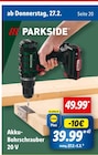 Akku-Bohrschrauber Angebote von PARKSIDE bei Lidl Gladbeck für 39,99 €