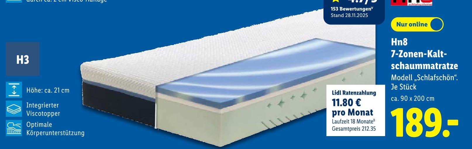 7-Zonen-Kaltschaummatratze