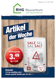 RHG Baucentrum Prospekt „Artikel der Woche“ für Bad Brambach und Umgebung mit 1 Seite RHG Baucentrum Prospekt für Bad Brambach und Umgebung: „Artikel der Woche“, 1 Seite, 01.12.2025 - 06.12.2025