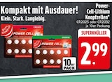 Power-Cell-Lithium Knopfzellen CR2025 Angebote bei EDEKA Kempten für 2,99 €