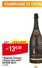 Promo Magnum Crémant d’Alsace Brut AOC à 13,20 € dans le catalogue Cora à Hilbesheim