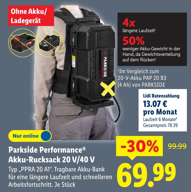 Performance Akku-Rucksack 20 V/40 V
