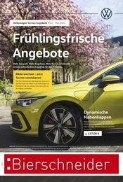 Aktueller Volkswagen Werkstatt & Auto Prospekt in Schwäbisch Gmünd und Umgebung, "Frühlingsfrische Angebote" mit 1 Seite, 01.03.2024 - 31.05.2024