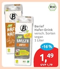 Hafer-Drink von Berief für 1,49 € bei budni im Angebot Hafer-Drink von Berief im aktuellen budni Prospekt