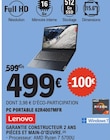 Pc portable - Lenovo en promo chez E.Leclerc Nancy à 499,00 €