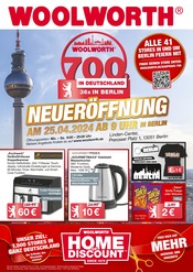 Aktueller Woolworth Kaufhaus Prospekt in Wildau und Umgebung, "NEUERÖFFUNG IN BERLIN" mit 8 Seiten, 25.04.2024 - 25.04.2024