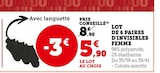 Lot de 6 paires d'invisibles femme en promo chez Super U Le Mans à 5,90 €