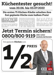 XXXLutz Möbelhäuser Prospekt für Hebertsfelden mit 2 Seiten XXXLutz Möbelhäuser Prospekt für Hebertsfelden: "Küchentester gesucht!", 2 Seiten, 20.06.2022 - 03.07.2022