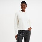 Pull col chemise strass et perles blanc femme dans le catalogue La Halle