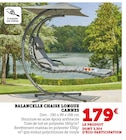 Balancelle Chaise Longue Cannes - Super U à Perpignan Balancelle Chaise Longue Cannes en promo chez Super U Perpignan à 179,00 €