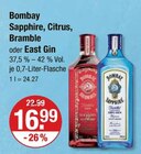 Aktuelles Sapphire, Citrus, Bramble oder East Gin Angebot bei V-Markt in Regensburg ab 16,99 €