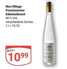 Französischer Edelobstbrand im Angebot bei GLOBUS in Homburg Französischer Edelobstbrand Angebote von Mon Rillage bei GLOBUS Homburg für 10,99 €