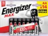 Piles Max x14 AA / LR6 - Energizer en promo chez Intermarché Asnières-sur-Seine à 8,57 €