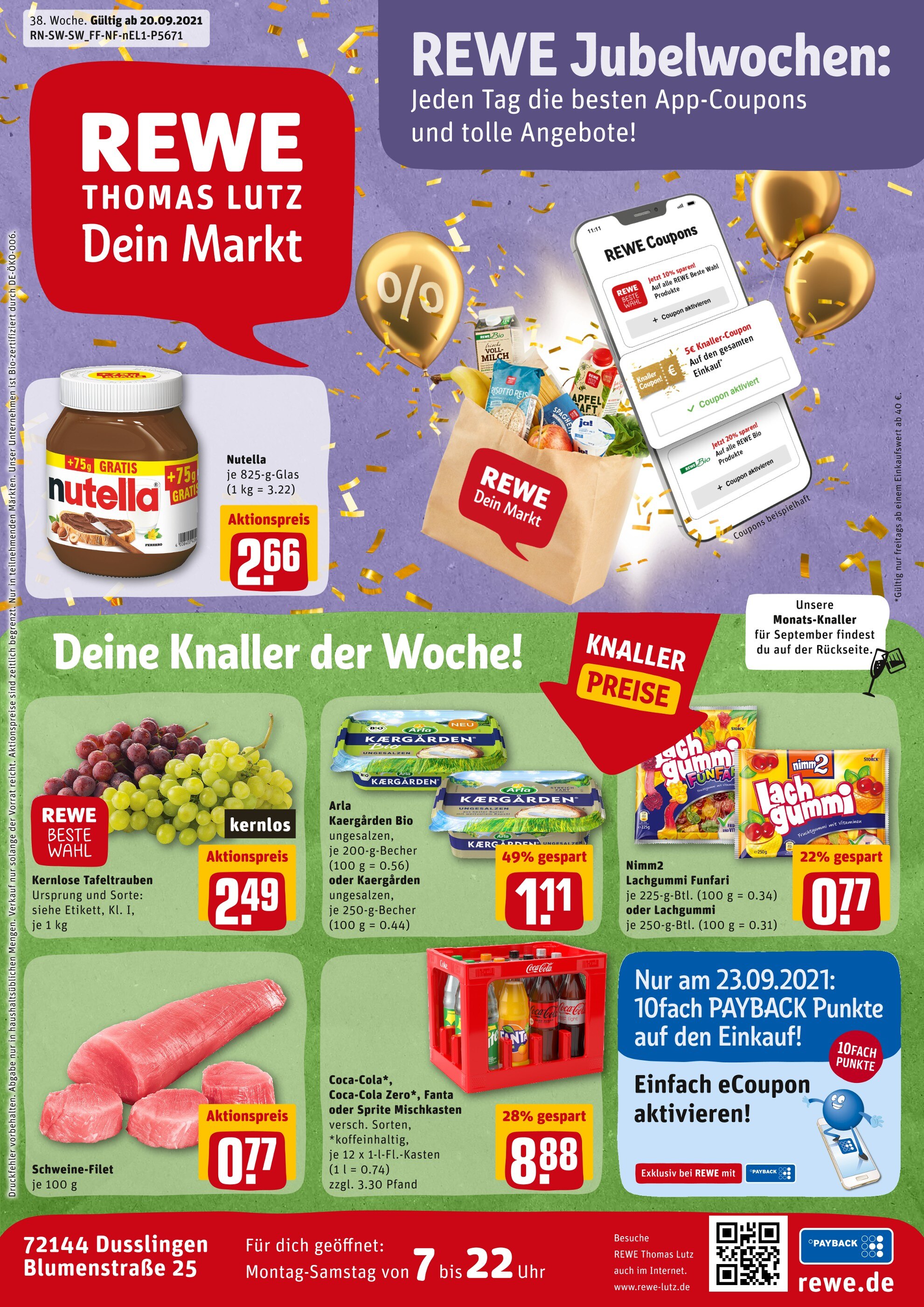 REWE Prospekt für Gomaringen mit 29 Seiten REWE Prospekt für Gomaringen: "Angebote im Markt", 29 Seiten, 20.09.2021 - 25.09.2021