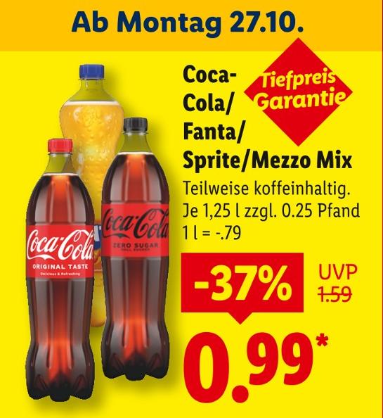 Coca-Cola, Fanta, Sprite oder Mezzo Mix