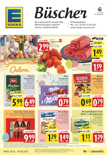EDEKA Prospekt der Woche "Aktuelle Angebote" Seite 1, 30.03.2026 bis 04.04.2026 für Dinslaken Aktueller EDEKA Prospekt "Aktuelle Angebote" Seite 1 von 28 Seiten für Dinslaken