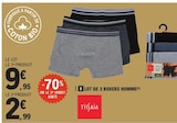 Lot de 3 boxers homme - TISSAIA en promo chez E.Leclerc Montreuil à 2,99 €