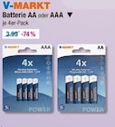 Batterie AA oder AAA Angebote bei V-Markt Memmingen für 1,00 €