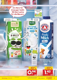 Milch im Netto Marken-Discount Prospekt "Aktuelle Angebote" mit 51 Seiten (Duisburg)