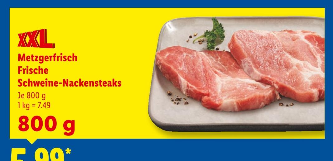 Frische Schweine-Nackensteaks