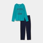 Ensemble pyjama pantalon 2 pièces coton vert garçon à 5,59 € dans le catalogue La Halle