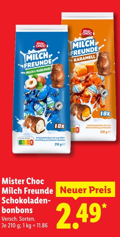 Milch Freunde Milch & Haselnuss Schokoladenbonbons