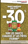 Promo -30 % remise immédiate sur le 2ème sur les sauces chaudes et les pâtes FIORINI à  dans le catalogue Intermarché Super à Mondreville