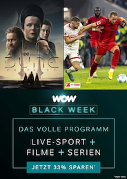 WOW Prospekt: "WOW Black Week - Jetzt 33% sparen*", 4 Seiten, 25.11.2024 - 02.12.2024