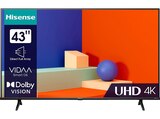 43 Zoll Fernseher im MediaMarkt Saturn Prospekt 43A6K LED TV (Flat, 43 Zoll / 108 cm, UHD 4K, SMART TV, VIDAA U6) von HISENSE im aktuellen MediaMarkt Saturn Prospekt für 279,99 €