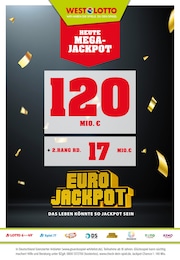 Aktueller Westlotto Baumärkte Prospekt für Rheinberg: Heute Mega-Jackpot 120 Mio. € + 2. Rang rd. 17 Mio. € mit 3} Seiten, 18.11.2024 - 19.11.2024