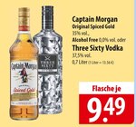 Captain Morgan Original Spiced Gold oder Three Sixty Vodka bei famila Nordost im Diepholz Prospekt für 9,49 €