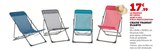 Chaise transat pliante - Super U à Villejuif Chaise transat pliante en promo chez Super U Villejuif à 17,99 €