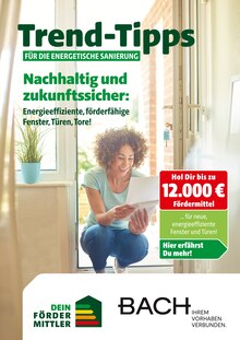 Bach Baustoffe Prospekt Trend-Tipps für die energetische Sanierung mit 9 Seiten