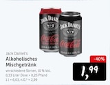 Alcoholisches Mischgetränk Angebote von Jack Daniel's bei Konsum Dresden für 1,99 €