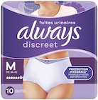 Culottes incontinence Always Discreet - ALWAYS DISCREET en promo à 13,15 € chez Supermarchés Match Culottes incontinence Always Discreet - ALWAYS DISCREET dans le catalogue Supermarchés Match