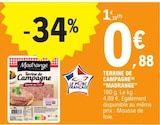 Terrine de Campagne - Madrange en promo chez E.Leclerc Aulnay-sous-Bois à 0,88 €