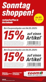 Aktueller toom Baumarkt Baumarkt Prospekt in Hollenstedt und Umgebung, "Sonntag shoppen!" mit 1 Seite, 04.05.2025 - 04.05.2025
