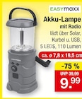 Akku-Lampe mit Radio von EASYmaxx für 9,99 € bei Zimmermann im Angebot Akku-Lampe mit Radio von EASYmaxx im aktuellen Zimmermann Prospekt