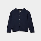 Gilet boutonné bleu marine fille - La Halle Gilet boutonné bleu marine fille à 8,99 € dans le catalogue La Halle