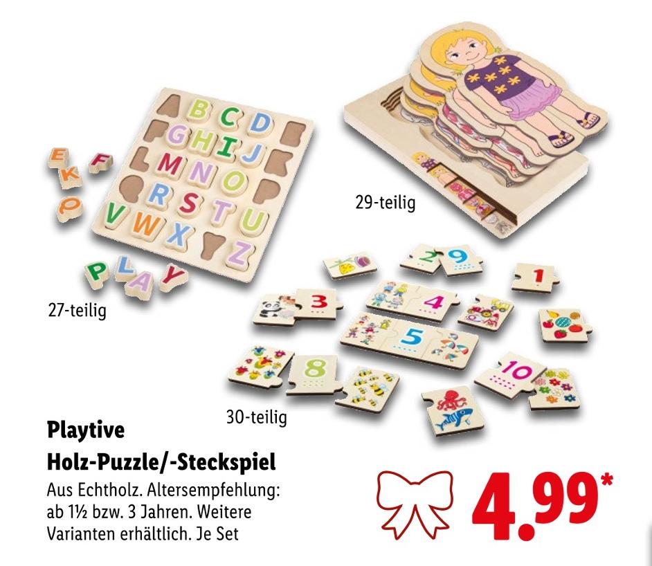 Holz-Puzzle/-Steckspiel 27-teilig