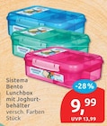 Bento Lunchbox mit Joghurtbehälter von Sistema im aktuellen budni Prospekt