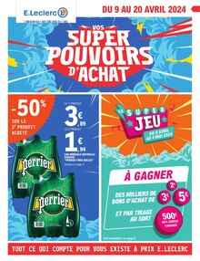 Prospectus E.Leclerc à Sarre-Union, "Vos super pouvoirs d'achat", 48 pages de promos valables du 09/04/2024 au 20/04/2024