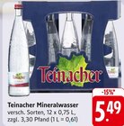 Mineralwasser im Angebot bei EDEKA in Pforzheim Mineralwasser Angebote von Teinacher bei EDEKA Pforzheim für 5,49 €