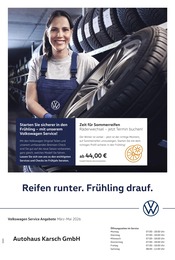 Volkswagen Werkstatt & Auto Prospekt der aktuellen Woche mit 1 Seite, gültig von 01.03.2026 bis 31.05.2026, in Bisingen und Umgebung Aktueller Volkswagen Werkstatt & Auto Prospekt in Bisingen und Umgebung, "Der Frühling startet mit Power" mit 1 Seite, 01.03.2026 - 31.05.2026
