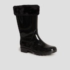 Bottes de pluie fourrées noir femme - La Halle à Nantes Bottes de pluie fourrées noir femme en promo chez La Halle Nantes à 25,99 €